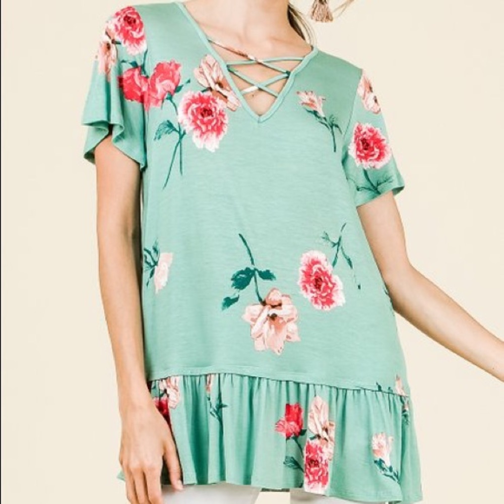 MISIA - mint floral tunic